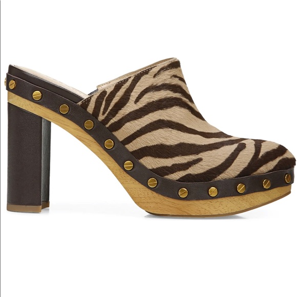 Veronica Beard Grita Clogs calf hair tiger print size 7.5 - Picture 5 of 6